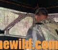 A hunter in a ground blind