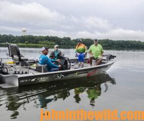 A group of anglers out on the water