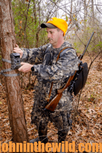 A hunter prepares for taking a deer