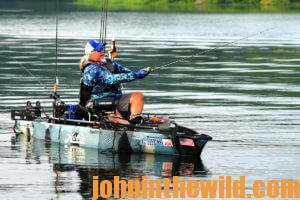 McElroy casts a line from his kayak