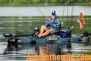 Joe McElroy fishing from his kayak