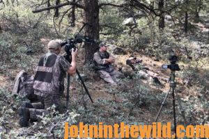 Videographers preparing to film on a hunt