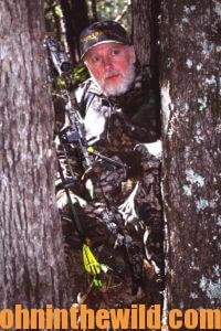 A hunter in his tree stand