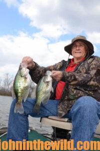 A fisherman displays his crappie