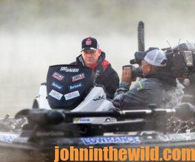 Kevin VanDam films while on the water