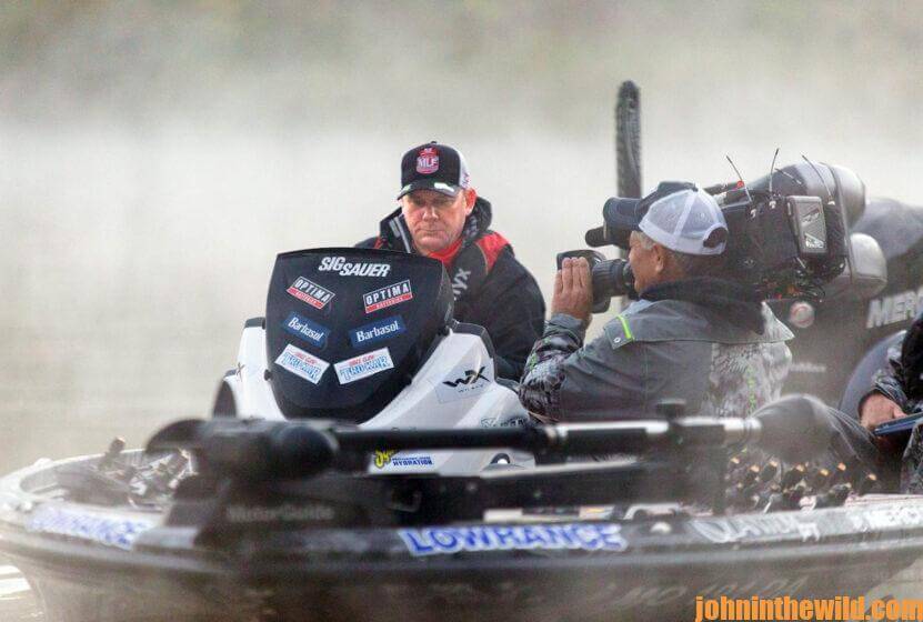 Kevin VanDam films while on the water