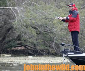 Kevin VanDam fishes from his boat in 2007 Bassmaster Classic Day 2 in Birmingham, Alabama.