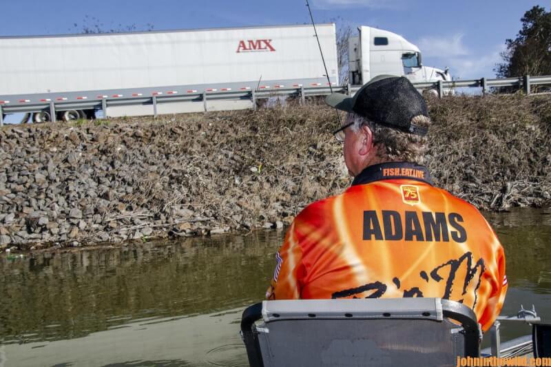 Adams waits for a fish to bite