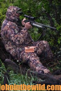 A hunter waits for a gobbler