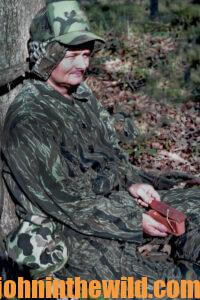 A hunter waits for a gobbler to show up