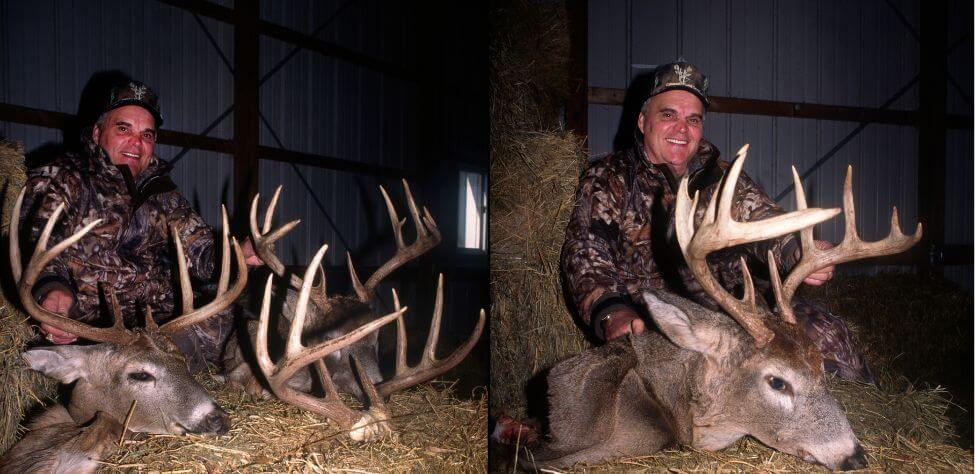 Deer hunters with their trophies