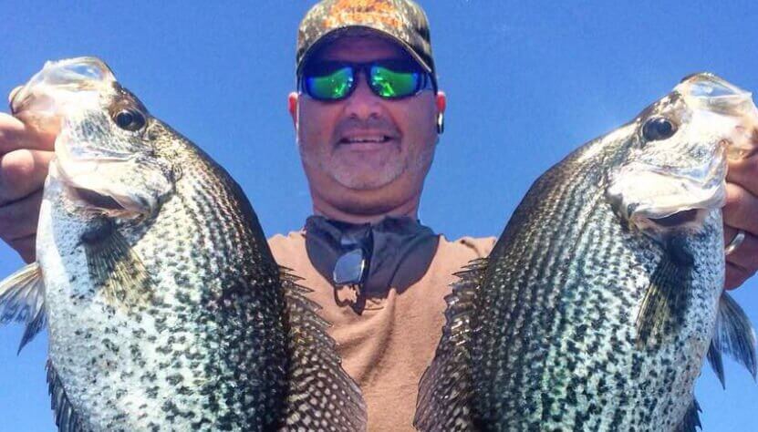 Crappie fisherman with his catches